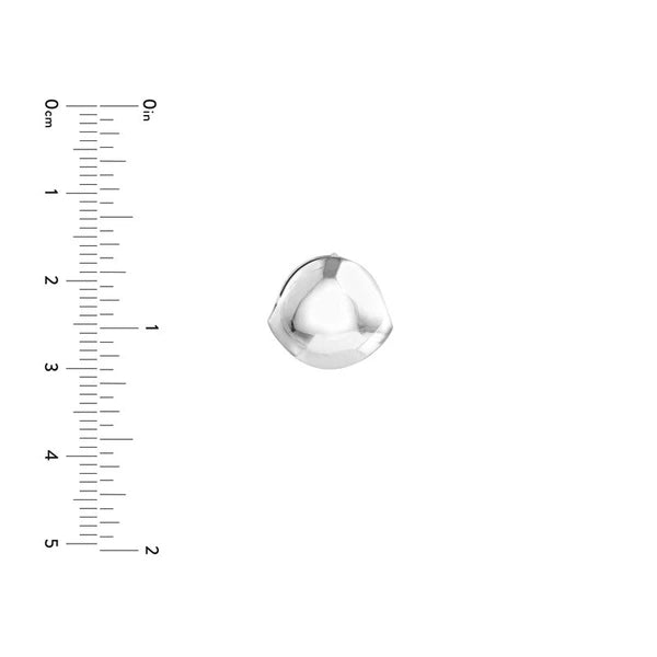 Sterling Silver Round Puff Hoop Earrings