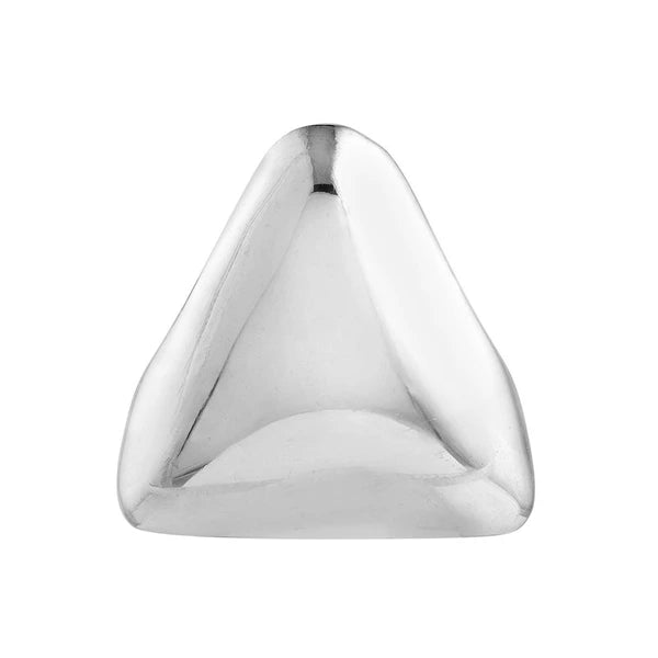 Sterling Silver Triangular Puff Hoop Earrings