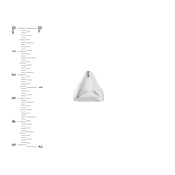 Sterling Silver Triangular Puff Hoop Earrings