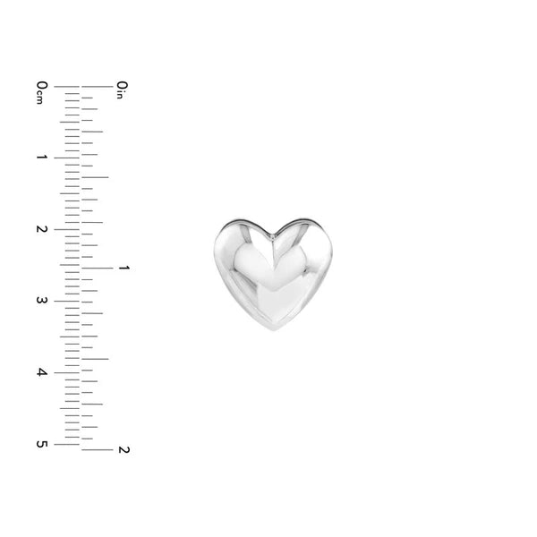 Sterling Silver Heart Puff Hoop Earrings