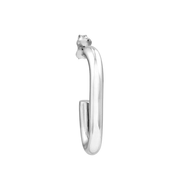 Sterling Silver J-Hoop Earrings
