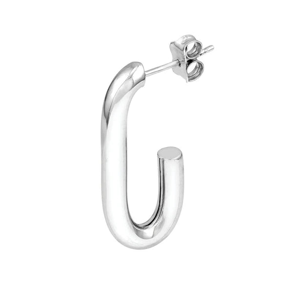 Sterling Silver J-Hoop Earrings
