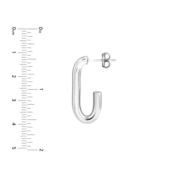 Sterling Silver J-Hoop Earrings