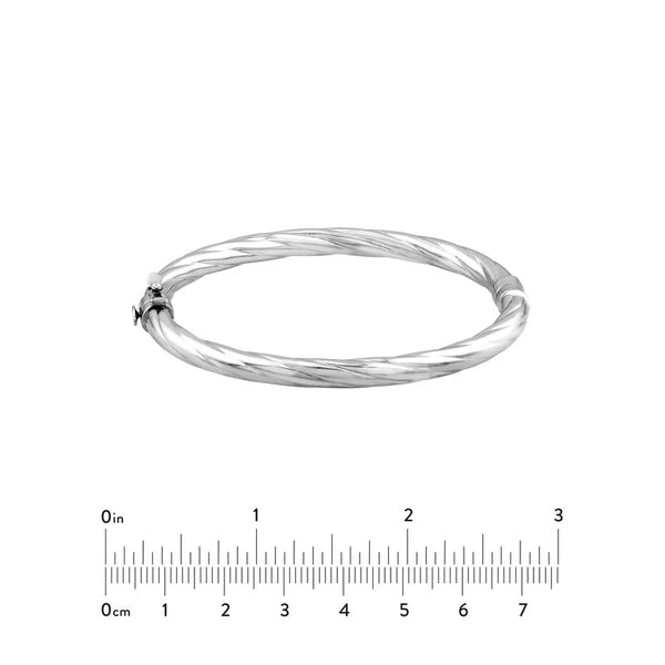 Sterling Silver Twisted Oval Bangle