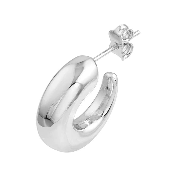 Sterling Silver Graduated Open Hoop Earrings