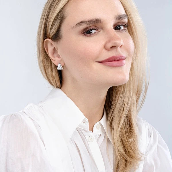 Sterling Silver Polished Square Hoop Earrings