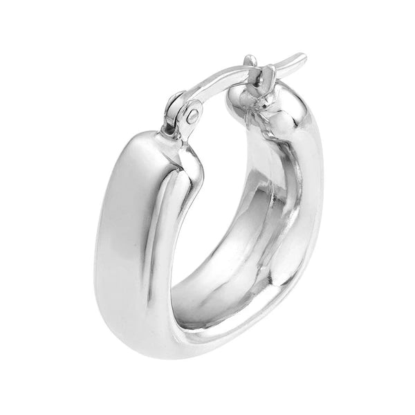 Sterling Silver Polished Square Hoop Earrings