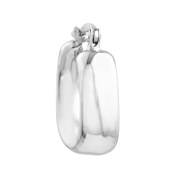 Sterling Silver Polished Square Hoop Earrings