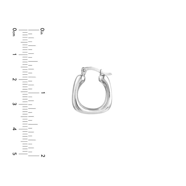 Sterling Silver Polished Square Hoop Earrings