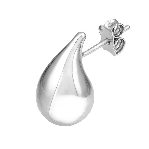 Sterling Silver Polished Teardrop Stud Earrings