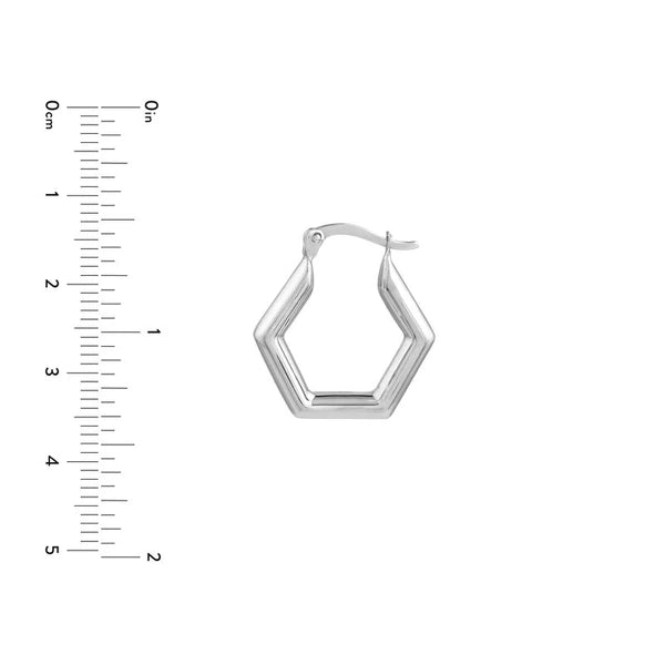 Sterling Silver Pentagon Hoop Earrings