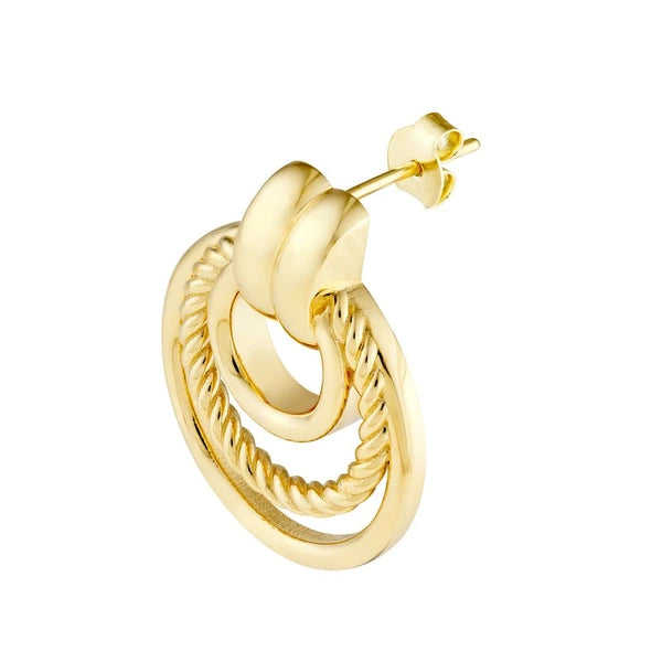 Triple Rope Hoop Dangle Earrings