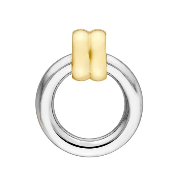 Two-Tone Dangle Hoop Earrings