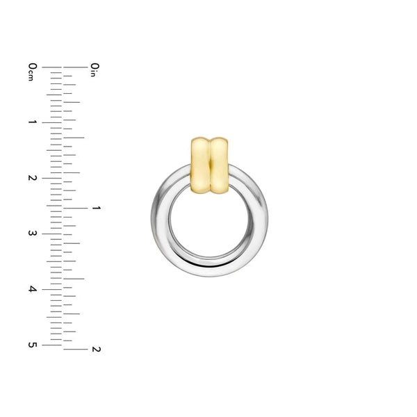 Two-Tone Dangle Hoop Earrings