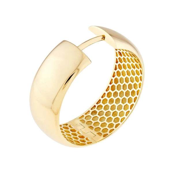 25mm Polished Round Hoop Earrings