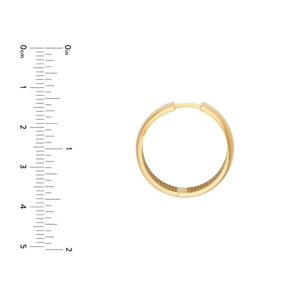 25mm Polished Round Hoop Earrings