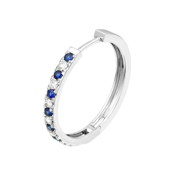 Sapphire & Diamond Hoop Earrings (3/8tcw)