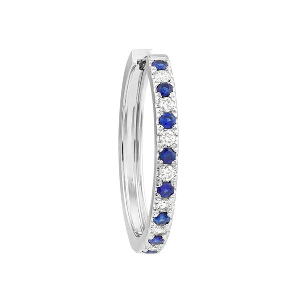 Sapphire & Diamond Hoop Earrings (3/8tcw)