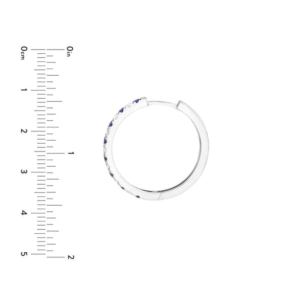 Sapphire & Diamond Hoop Earrings (3/8tcw)