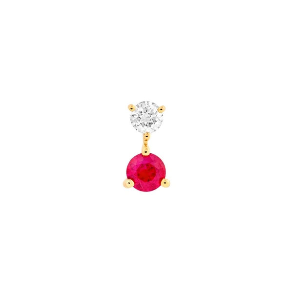 Ruby & Diamond Stud Earrings (1/8tcw)
