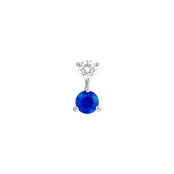 Diamond & Sapphire Stud Earrings (1/8tcw)