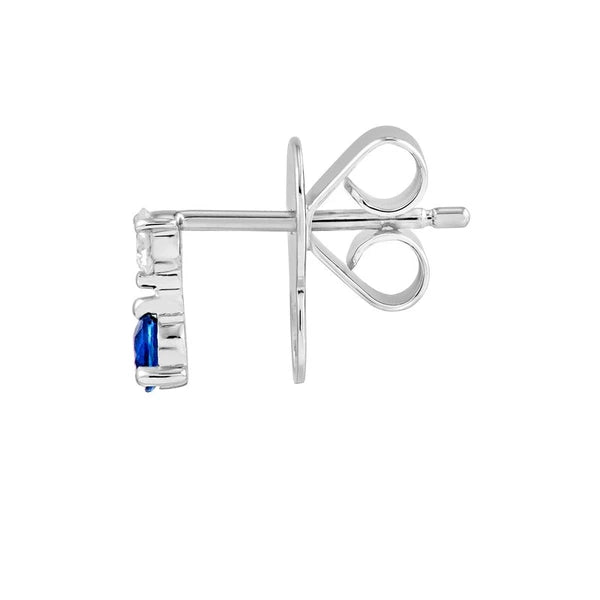 Diamond & Sapphire Stud Earrings (1/8tcw)