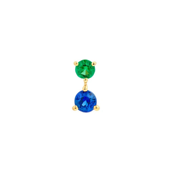 Emerald & Sapphire Stud Earrings