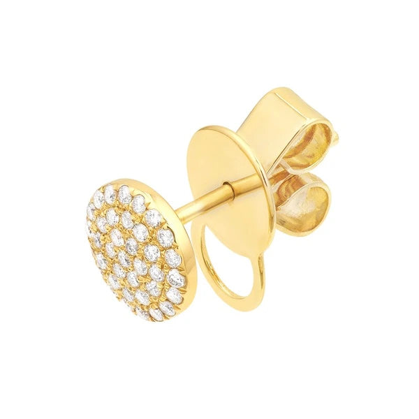 Pavé Diamond Round Stud Earrings (1/5tcw)