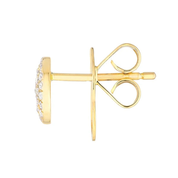 Pavé Diamond Round Stud Earrings (1/5tcw)