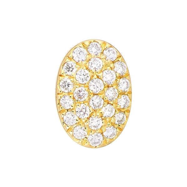 Pavé Diamond Oval Stud Earrings (1/6tcw)