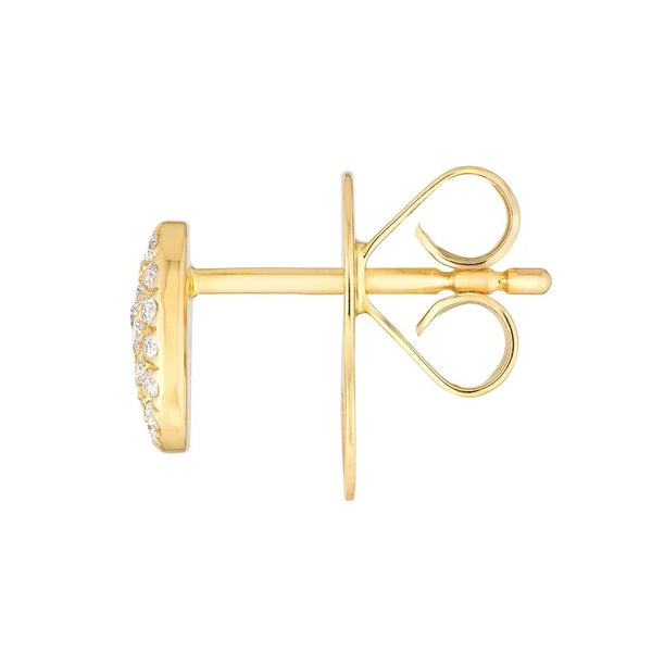 Pavé Diamond Oval Stud Earrings (1/6tcw)
