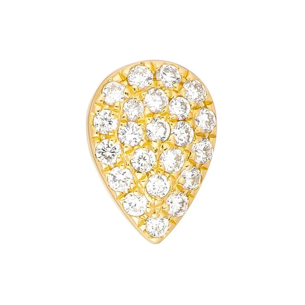 Diamond Pavé Pear Stud Earrings (1/8tcw)