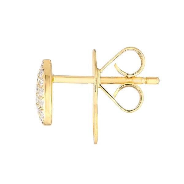 Diamond Pavé Pear Stud Earrings (1/8tcw)