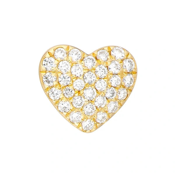 Pavé Diamond Heart Stud Earrings (1/5tcw)