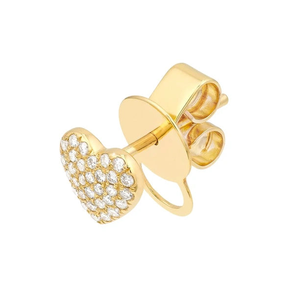 Pavé Diamond Heart Stud Earrings (1/5tcw)