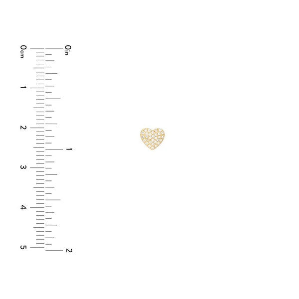 Pavé Diamond Heart Stud Earrings (1/5tcw)