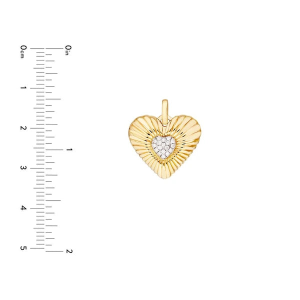 Pavé Diamond Fluted Heart Locket (1/15tcw)