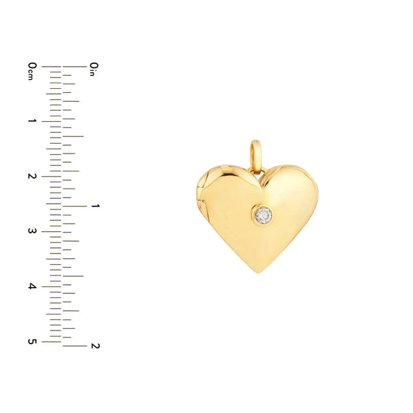 Diamond Puff Heart Locket (1/10tcw)