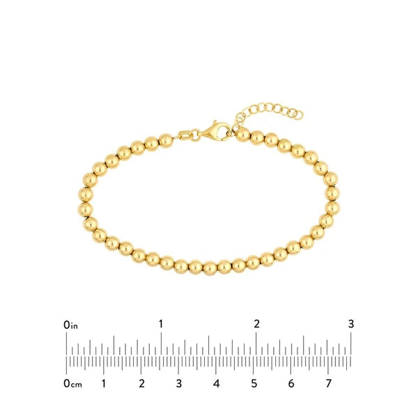 4mm Beaded Adjustable Chain Bracelet