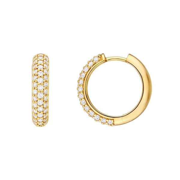 3 Row Diamond Pavé Huggies (3/4tcw)