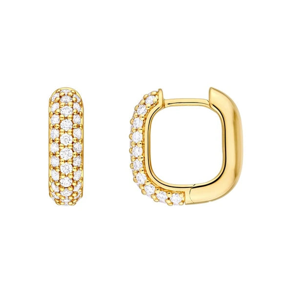 3 Row Pavé Diamond Paper Clip Huggies (5/8tcw)