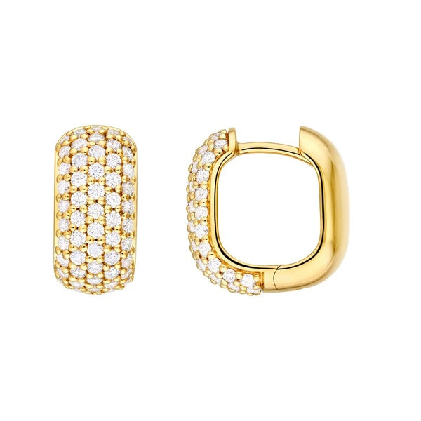 5 Row Pavé Diamond Paper Clip Huggies (7/8tcw)