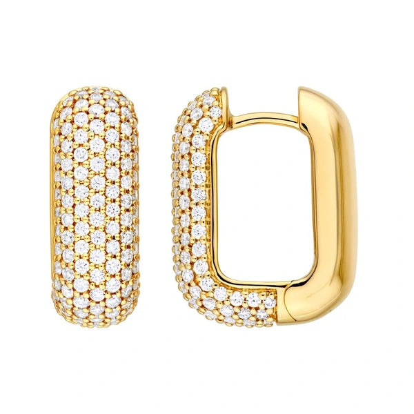 5 Row Pavé Diamond Paper Clip Huggies (1-1/3tcw)