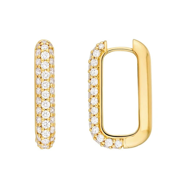 3 Row Pavé Diamond Paper Clip Earrings (1-3/8tcw)