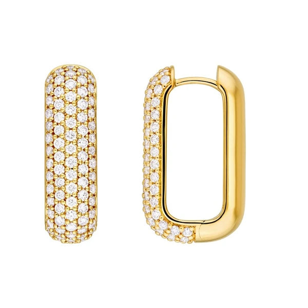 5 Row Pavé Diamond Paper Clip Earrings (1-1/2tcw)