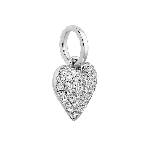 Pavé Diamond Heart Pendant (3/8tcw) in White Gold