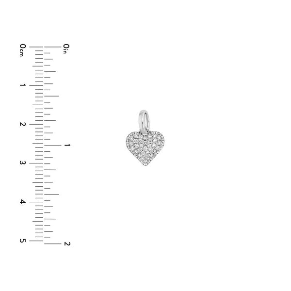 Pavé Diamond Heart Pendant (3/8tcw) in White Gold