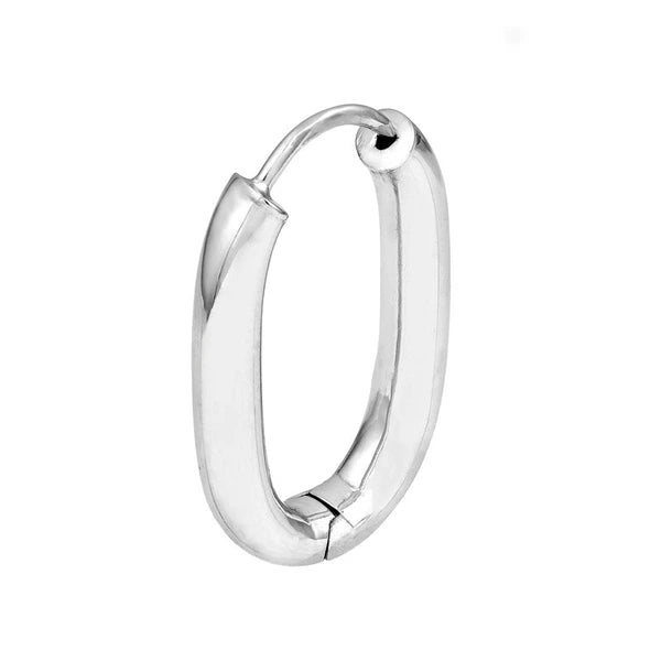Sterling Silver Oval Hoop Earrings