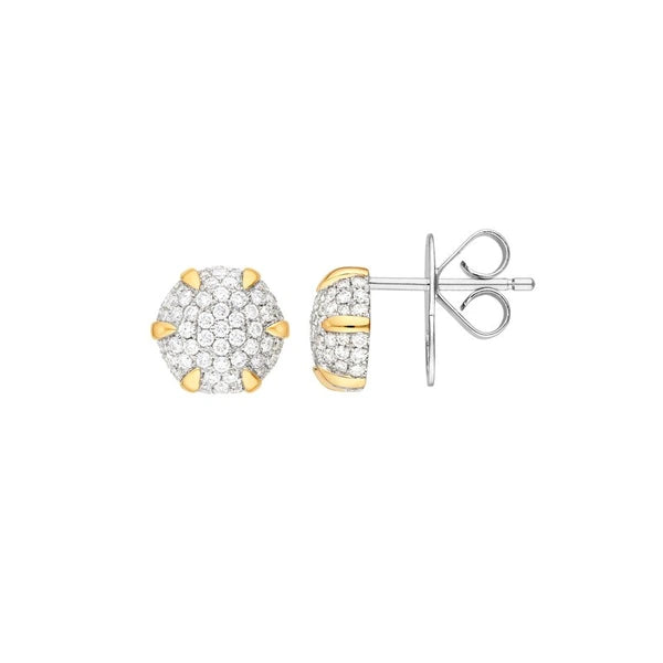 Diamond Pavé Round Stud Earrings (1/2tcw)