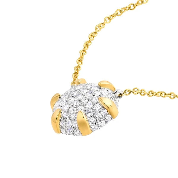 Diamond Pavé Round Pendant Necklace